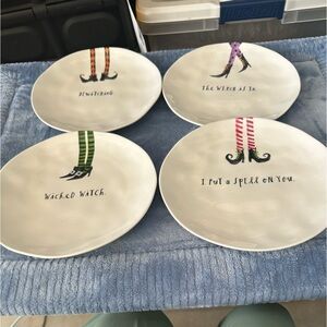 Rae Dunn 8” halloween plates (melamine)set of 4